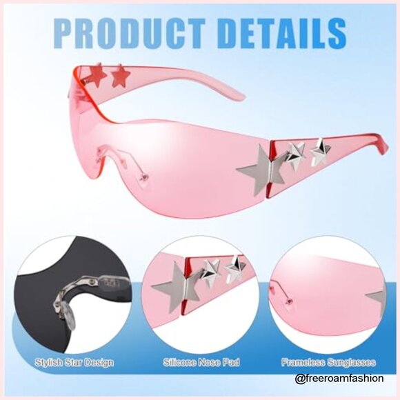 3 Pairs Y2K Shield Wrap Around Sunglasses UV400 Polarized Unisex - Picture 3 of 6